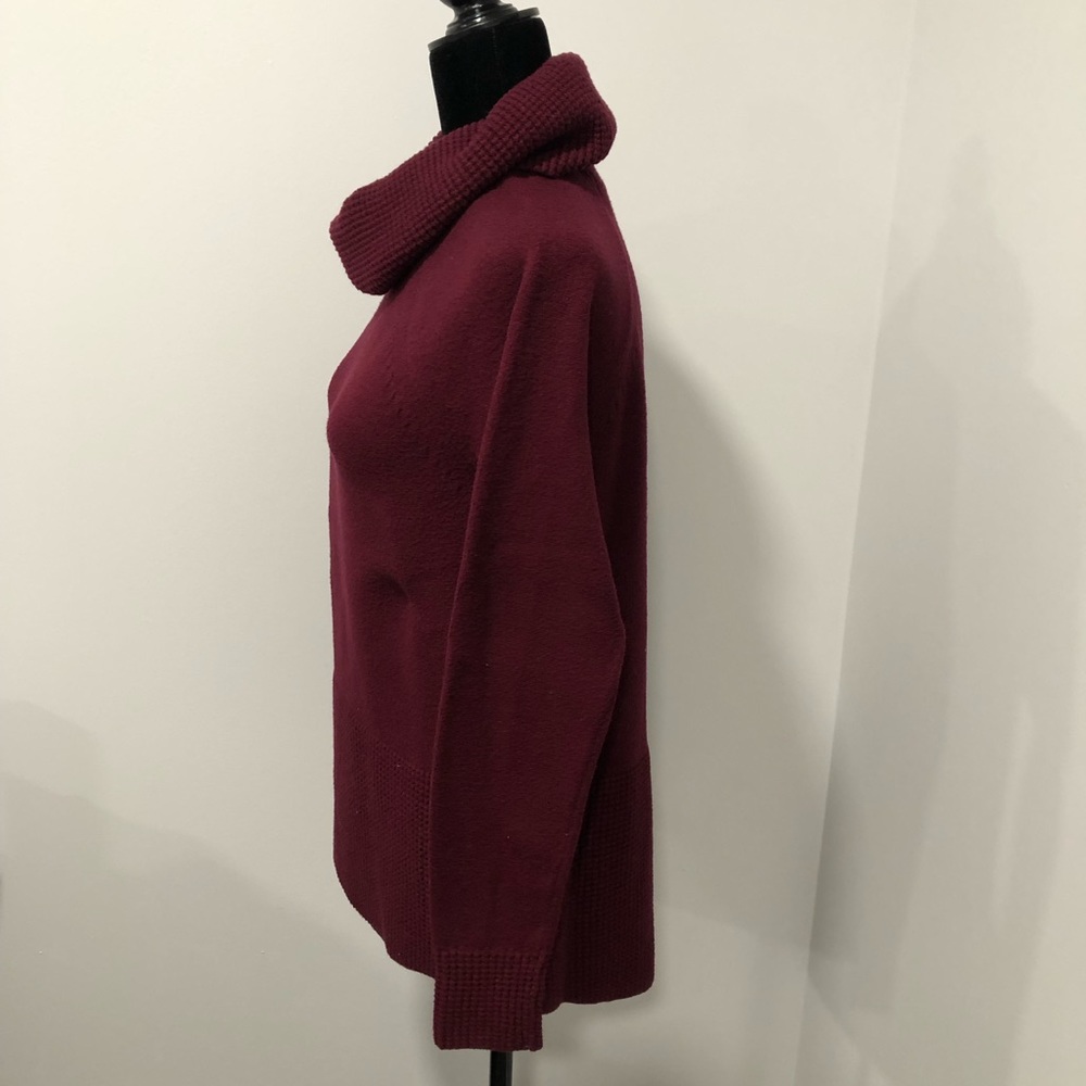 Cyrus Burgundy Cowl Neck Sweater - Picture 6 of 10
